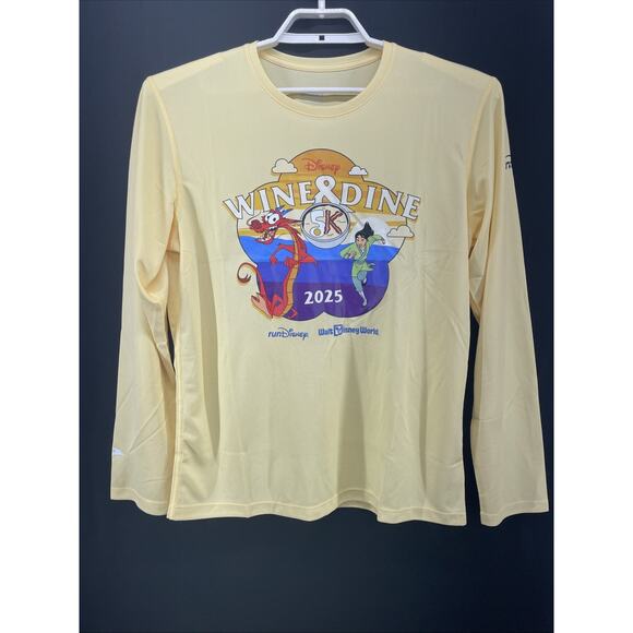 runDisney 2025 Wine & Dine 5K Mens Large Long Sleeve Shirt Brooks Mulan Yellow - Picture 2 of 14